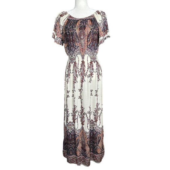 Kindred Dresses & Skirts - Anthropologie Kindred Maxi Dress Medium Boho Cowgirl Smocked Peasant Fairy